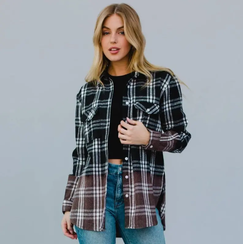 Black & White Plaid Flannel 1
