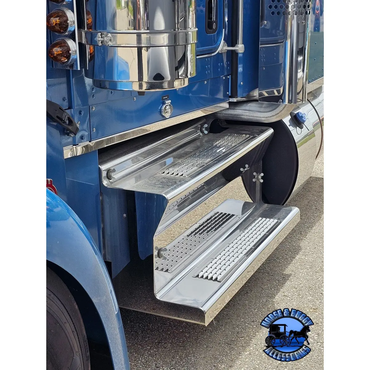 Kenworth W900l 2018 Newer (Choose Cab And Year Style) 50" Dpf And Battery Stepbox Covers 1
