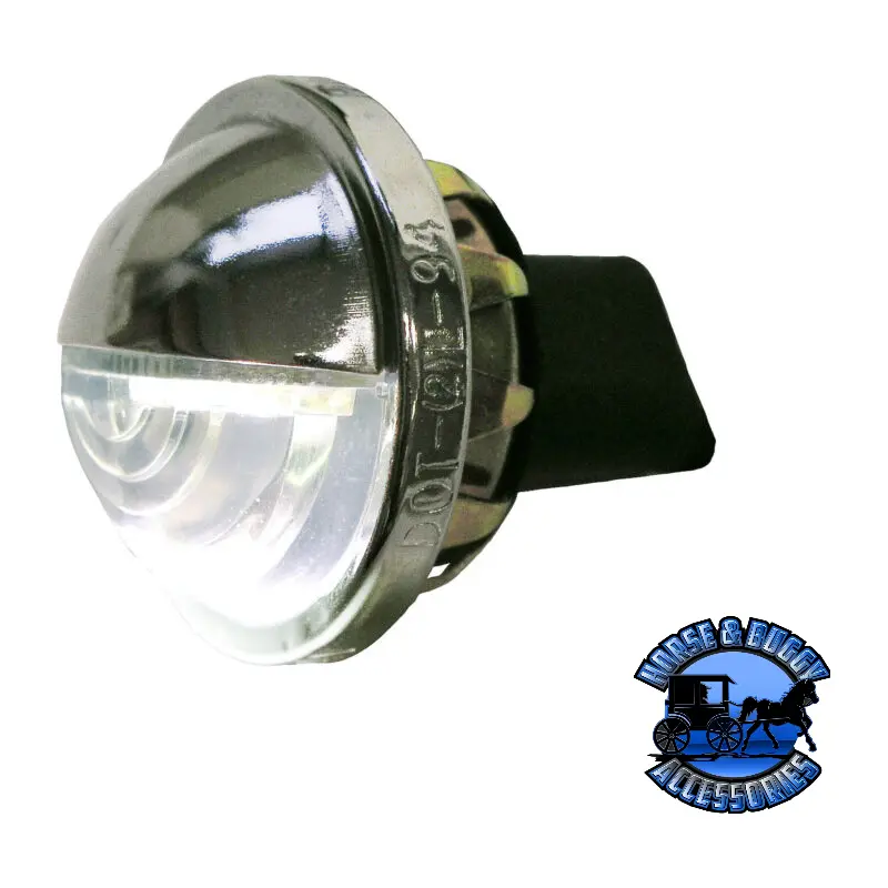 298C White Led License Light, Round, Chrome, 1.50″ Dia. 1