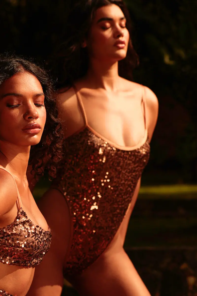 Rolling Ki Bodysuit - Bronze Sequin 3