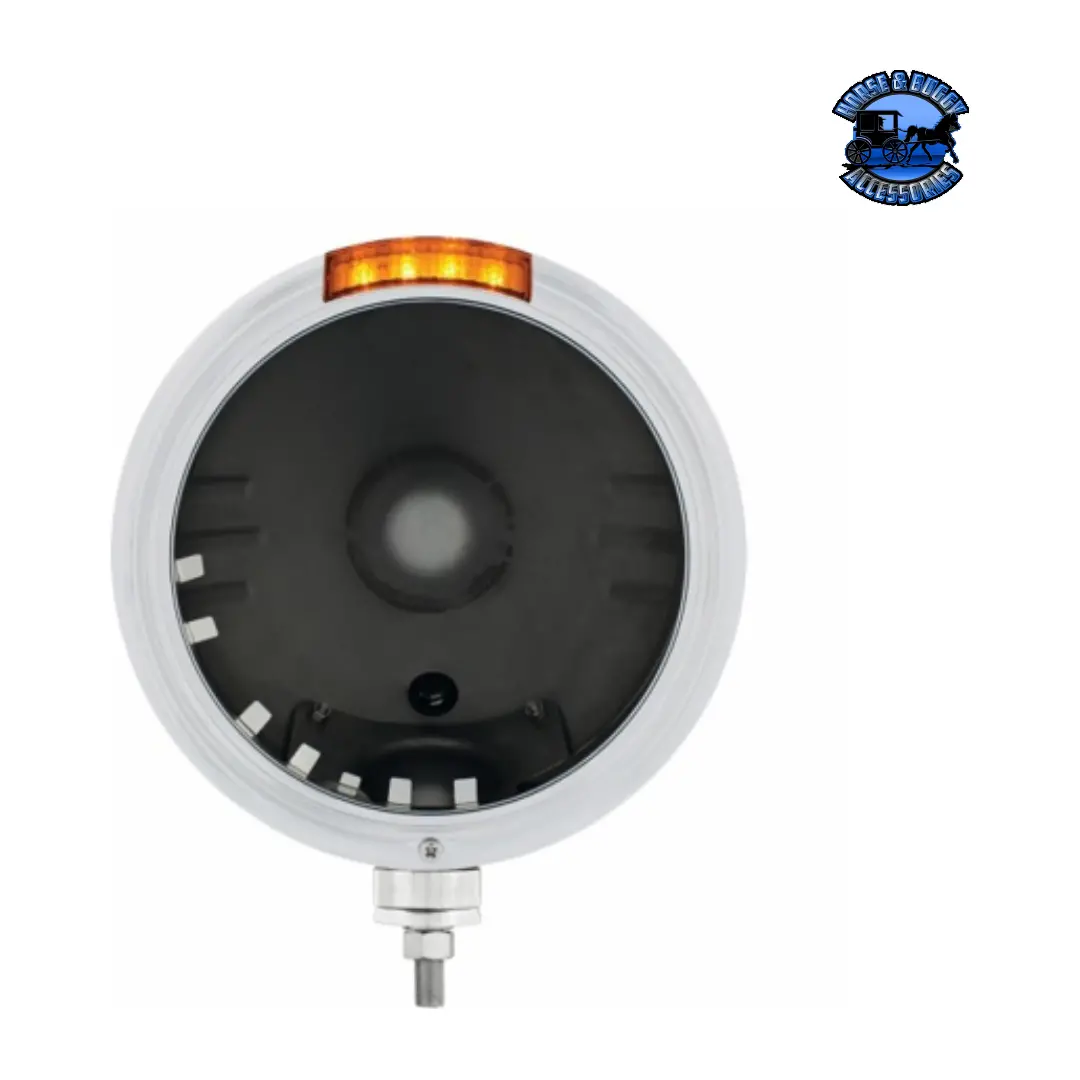 Stainless Steel Classic Stripe Headlight No Bulb With Led Signal (Choose Color) 2