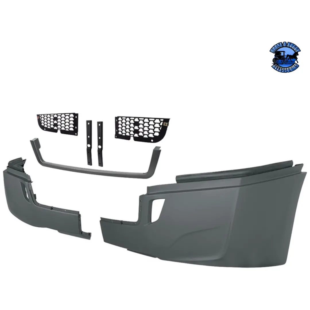5-Piece Bumper Kit Without Fog Light Opening For 2018-2022 Freightliner Cascadia (Fog Light Optional) 2