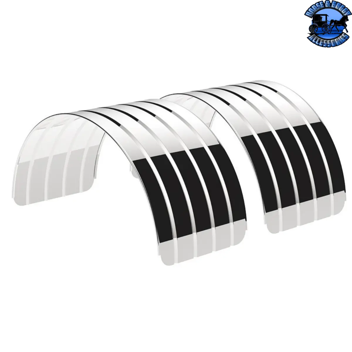 80" 430 Stainless Steel (18Ga) Single Axle Fender - Sr Series (Pair) #10617 1