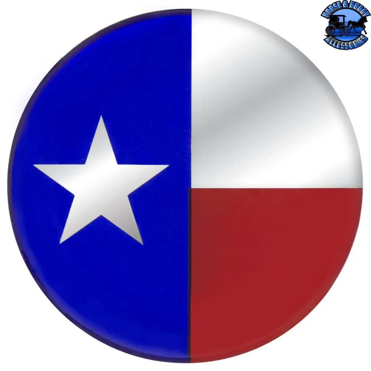 1-3/4" Round Glossy Sticker - Texas Flag #22942 1
