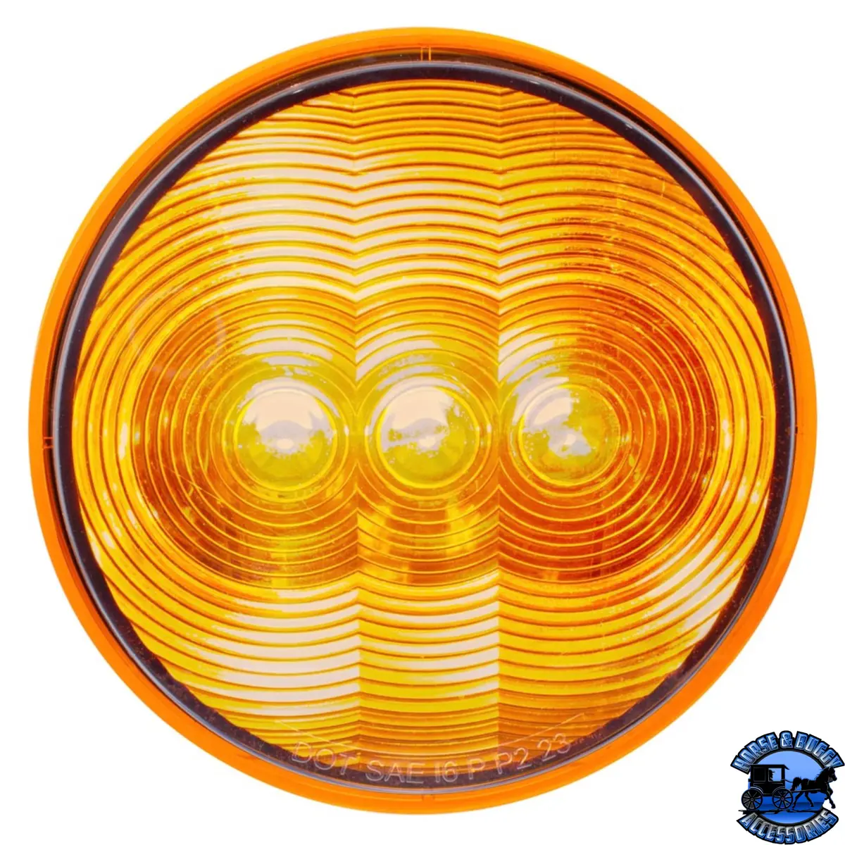 3 Led 4" Round Light(Turn Signal)-Amber Led/Amber Lens #38063B 1