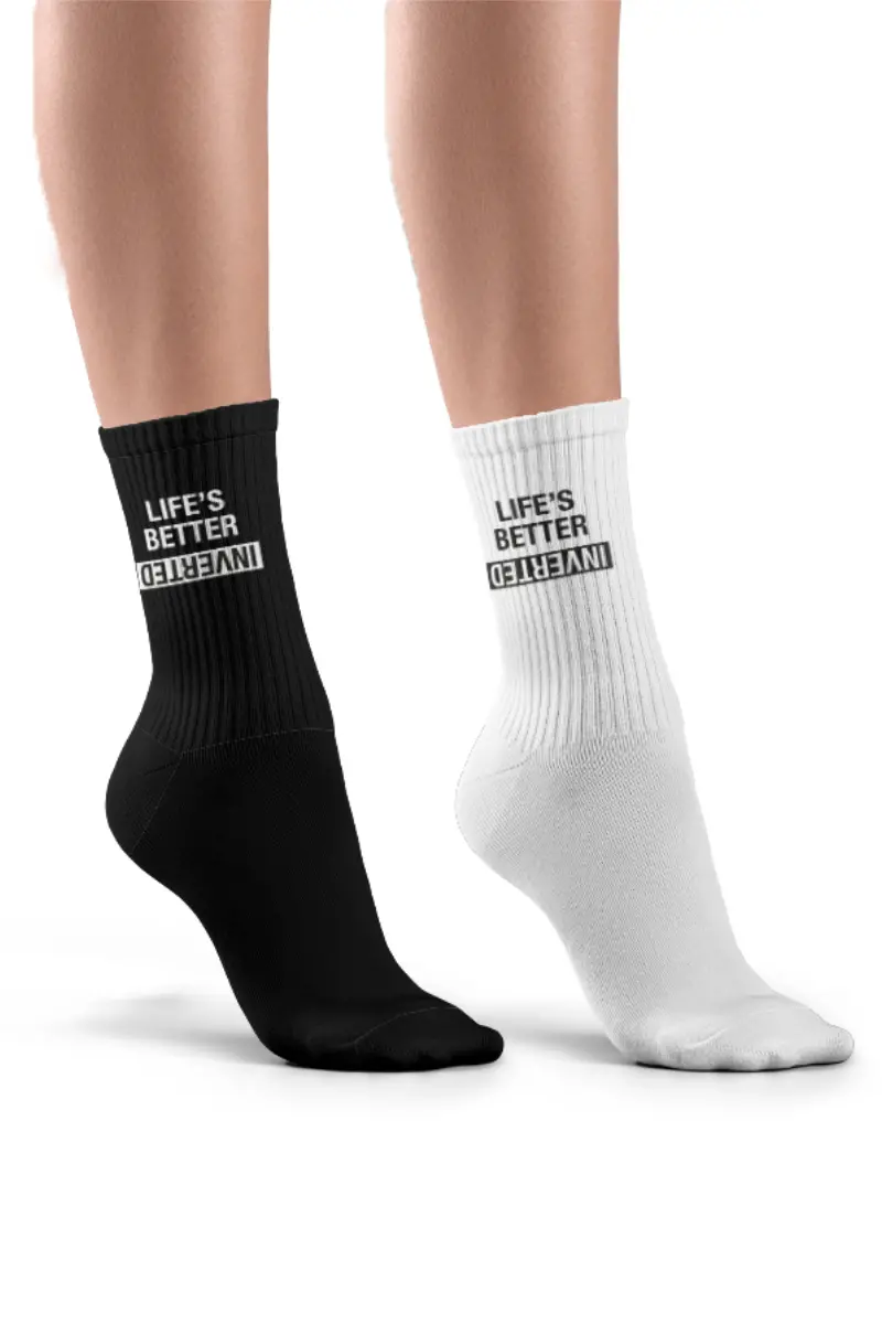 Pole Junkie Inverted Socks 2 Pack - Black/White 1