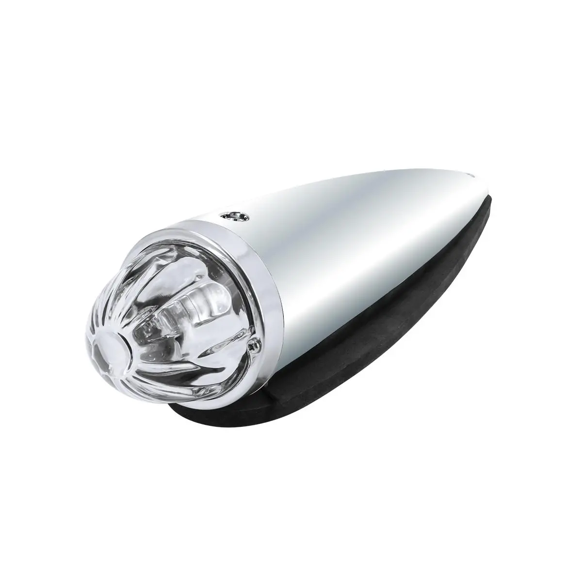 #30553 Chrome Die Cast Torpedo Cab Light With Watermelon Glass Lens & 1156 Bulb - Clear 1