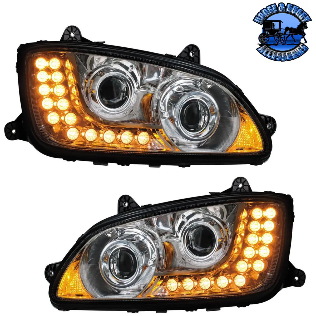 Projection Headlight Assembly For 2007-2017 Kenworth T660 (Choose Side) (Choose Color) 1