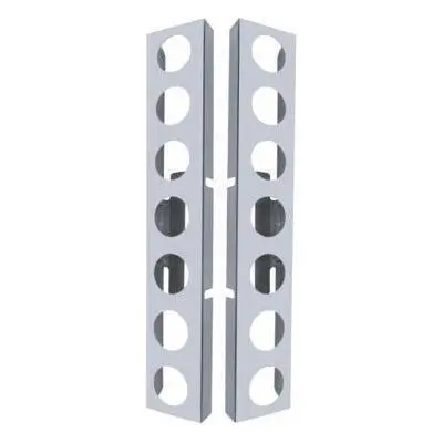 Kenworth Stainless Front Air Cleaner Bracket Only - 14 Light Cutouts (Pair) #31465 1