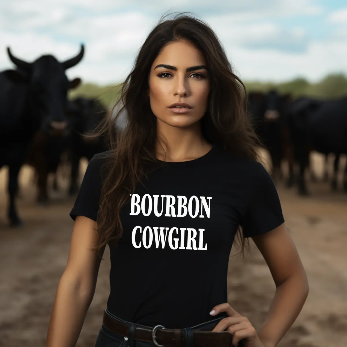 Bourbon Cowgirl Branded Graphic Tee T-Shirt 2