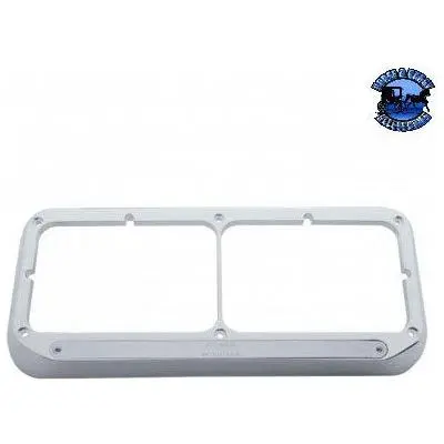 14 Led Chrome Rectangular Dual Headlight Bezel - Amber Led/Chrome Lens #32383 1