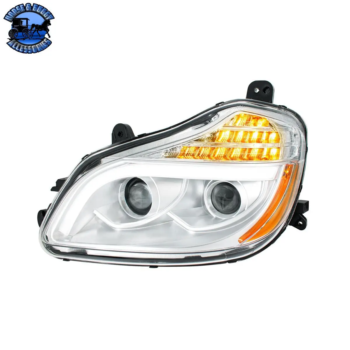 32Chrome 8 Led Projection Headlight For 2013-2021 Kenworth T680-Driver #32904 1