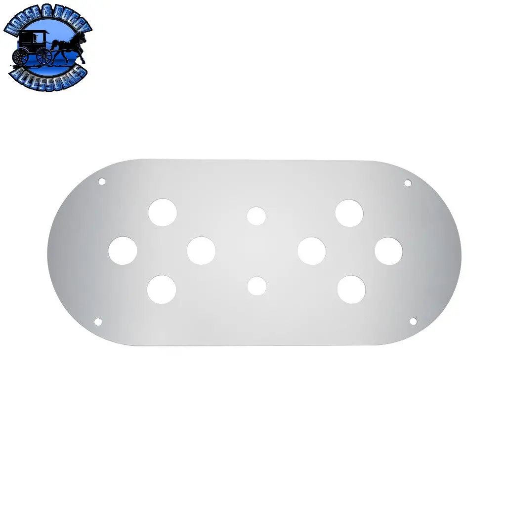 Up-34026 Stainless Steel Above Door Dome Light Plate With 8 X 3/4" Mini Light Cutouts For Kenworth & Peterbilt Trucks 1