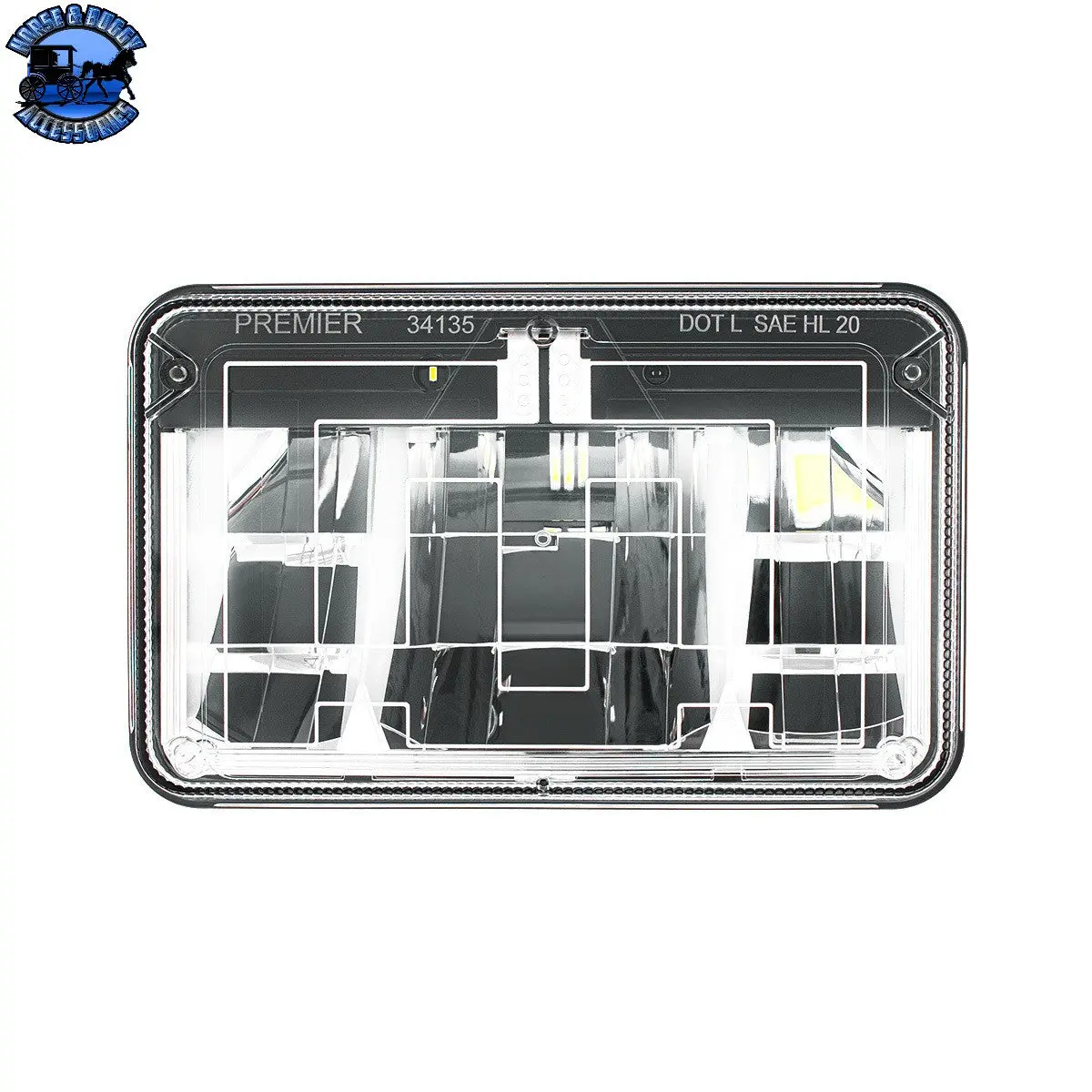Up-34135 Ultralit - Heated 4" X 6" Led Headlight With Polycarbonate Lens & Housing - Low Beam 1