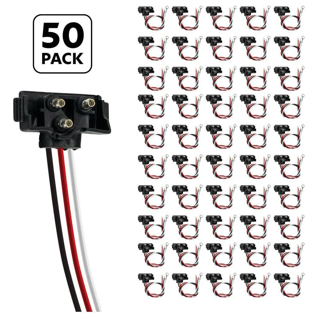 #34216P50 3 Wire Pigtail With 3 Prong Right Angle Plug - 12" Lead (Bulk) (50 Pieces) 1