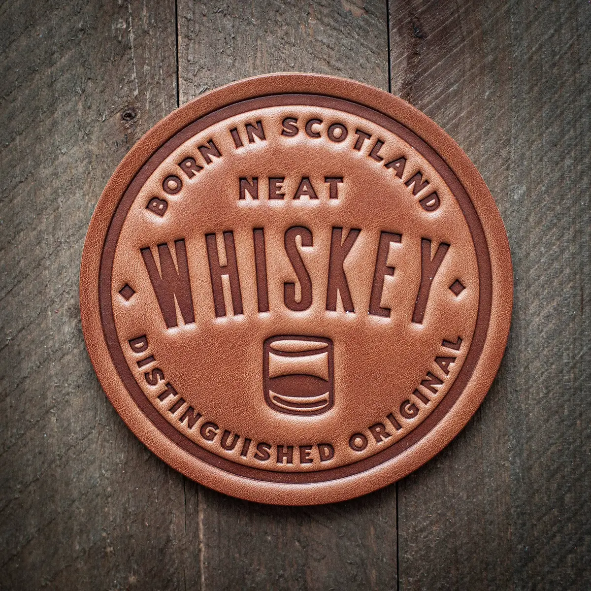 Whiskey Leather Coaster 1