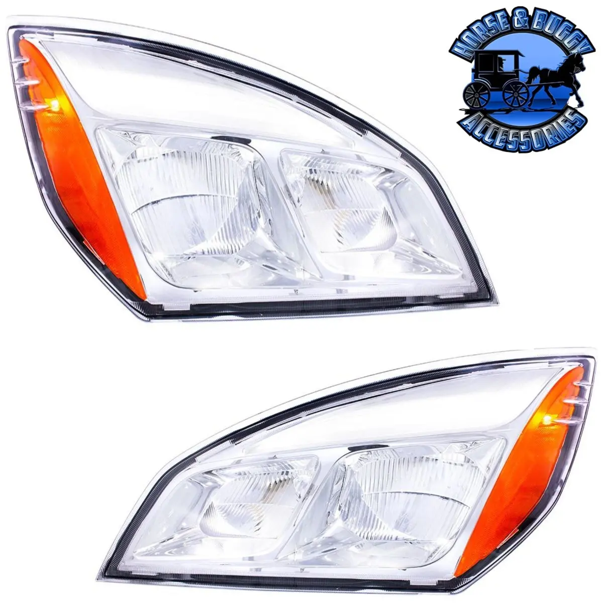 Chrome Led Headlight For 2018-2023 Freightliner Cascadia - Pair (Choose Color) (Choose Side) 1
