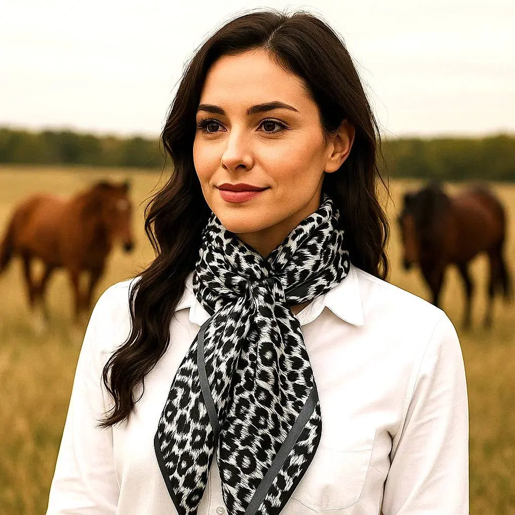 Snow Leopard Wild Rag Scarf 35" 1