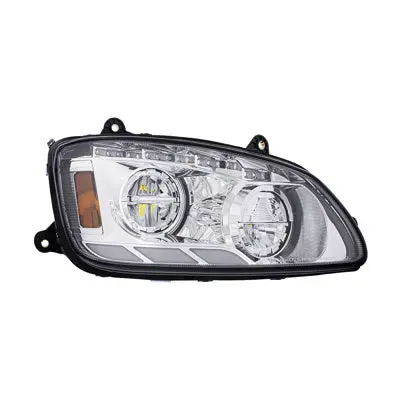 Chrome Led Headlight With Sequential Turn Signal & Position Light Bars For 2008-17 Kenworth T660 - Passenger #35880 1