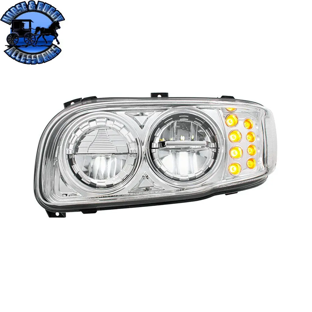 High Power Led Headlight With 8 Led Turn & 4 Led Position Light For 2008-2024 Peterbilt 389 (Choose Side) (Choose Color) 1