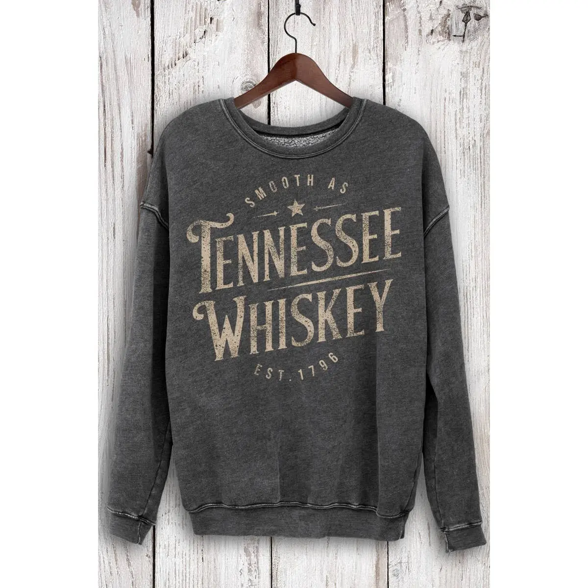 Tennessee Whiskey Mineral Wash Sweatshirt- Black 1