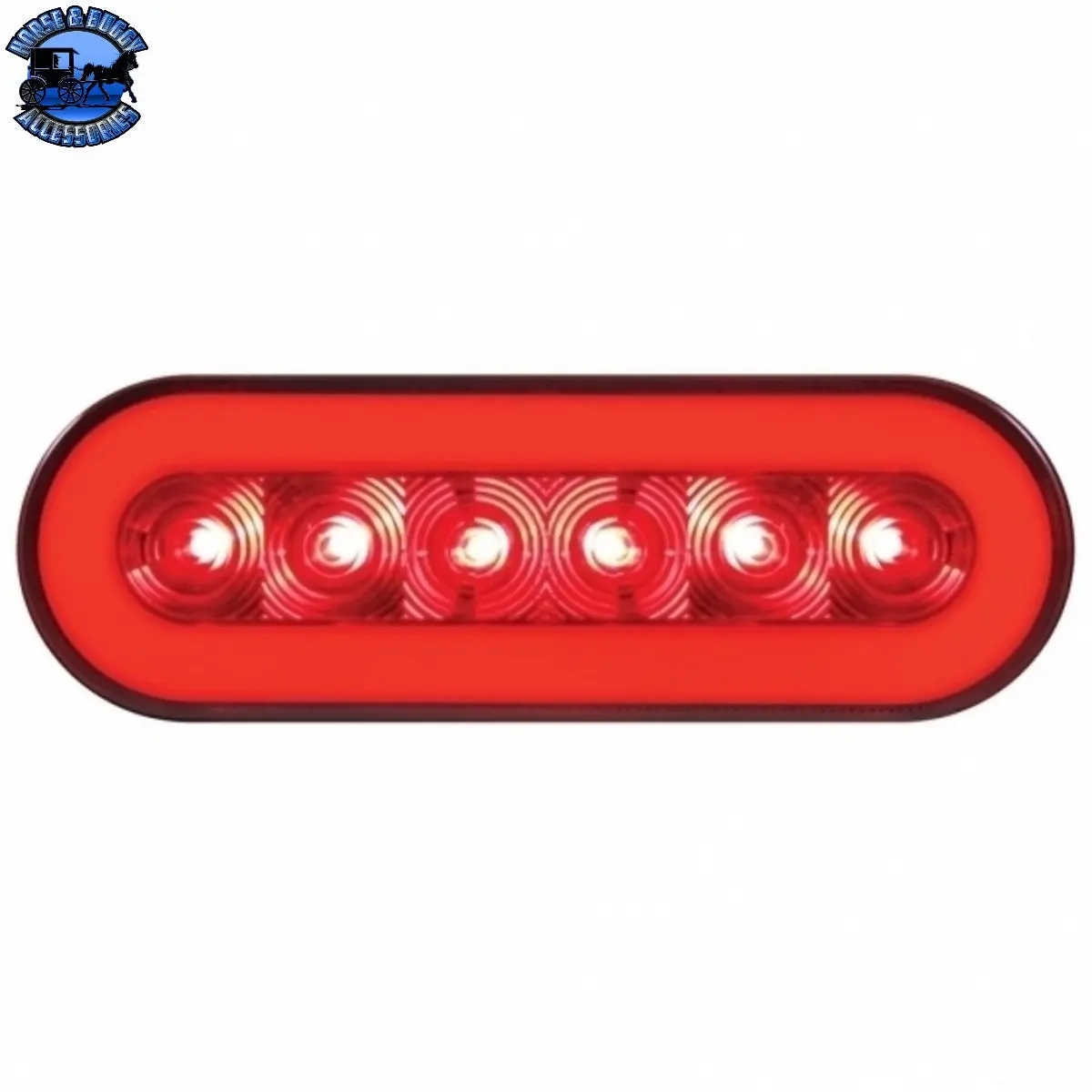 22 Led 6" Oval Glolight (Stop, Turn & Tail) - Red Led/Red Lens 1