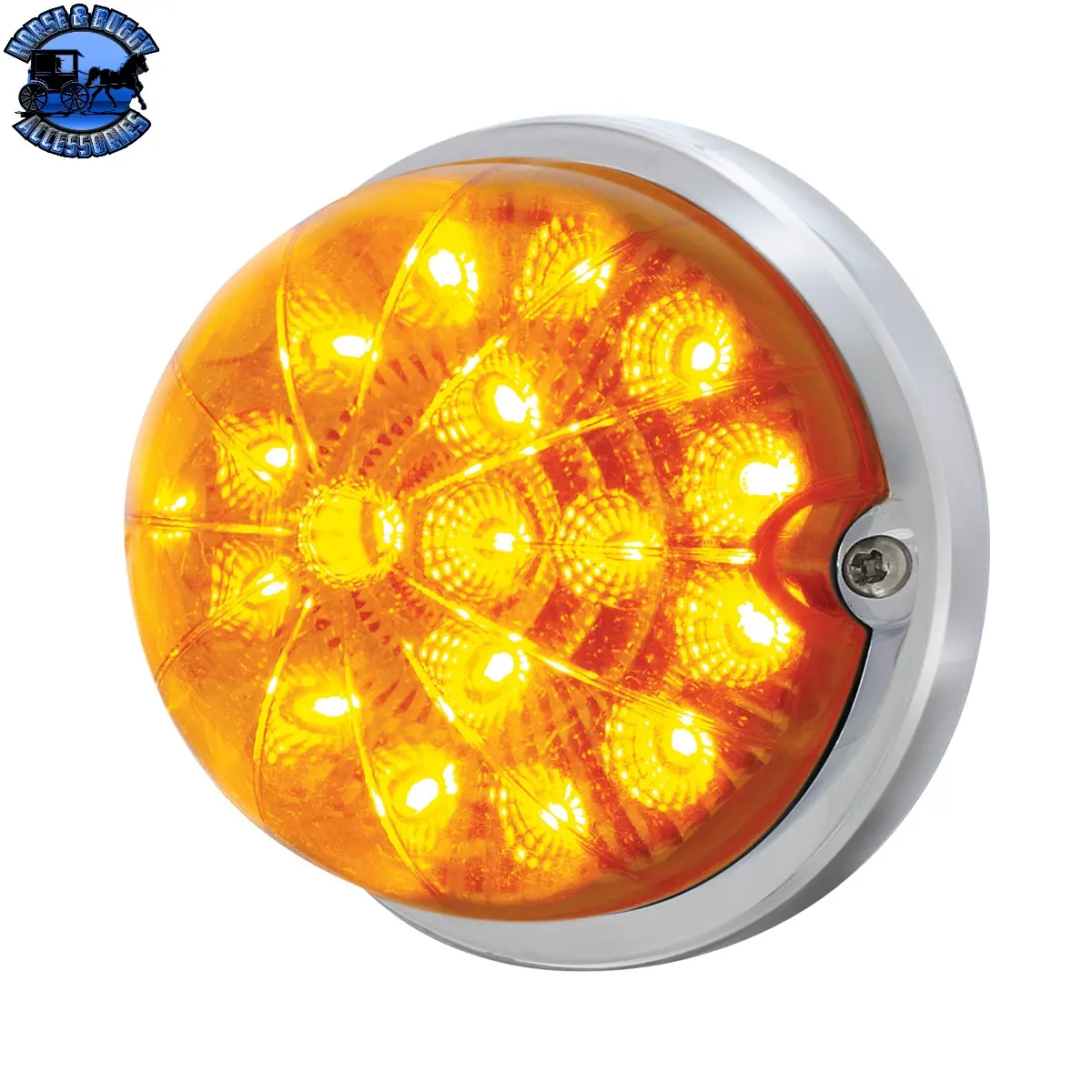 Up-37912 "With Mounting Base"17 Led Dual Function Watermelon Clear Reflector Flush Mount Kit - Amber Led/Amber Lens 1