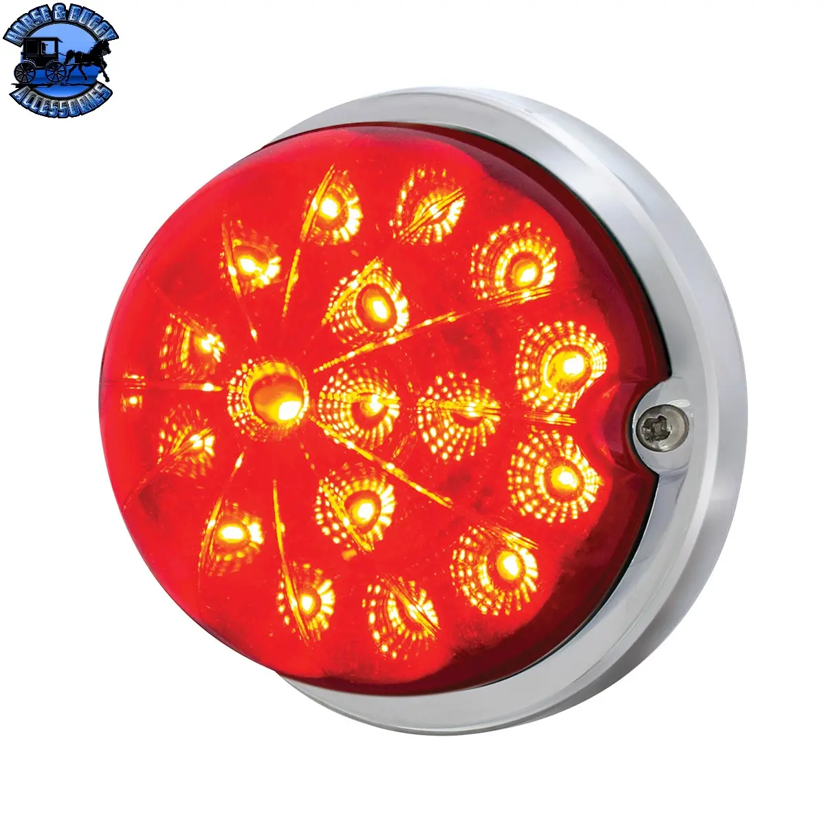 Up-37913 "With Mounting Base"17 Led Dual Function Watermelon Clear Reflector Flush Mount Kit - Red Led/Red Lens 1