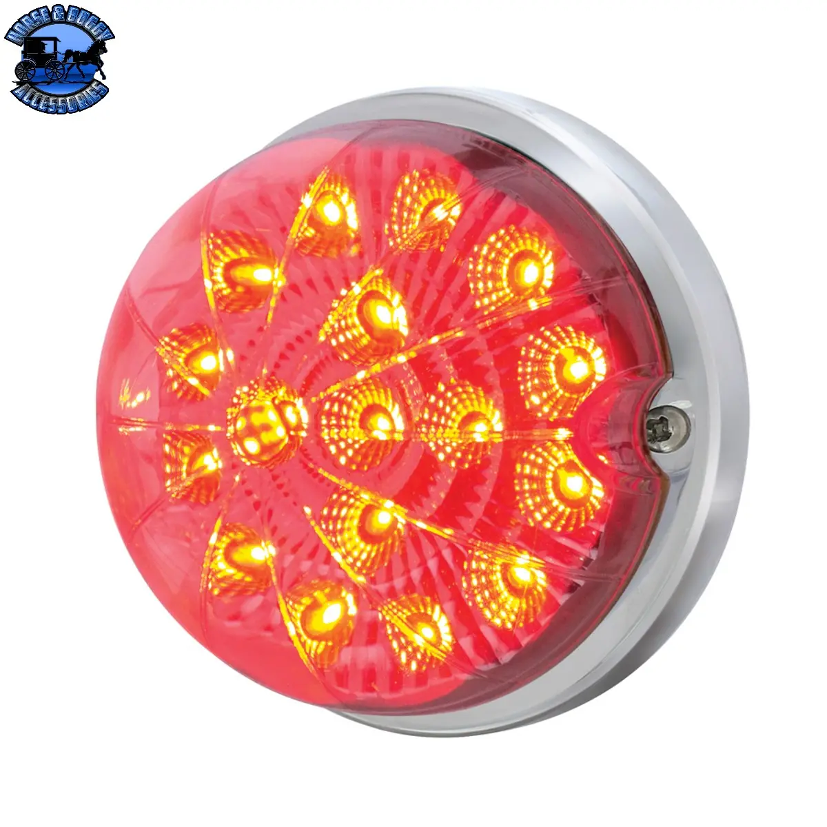 Up-39660 17 Led Dual Function Watermelon Clear Reflector Flush Mount Kit With Low Profile Bezel -Red Led/Clear Lens 1