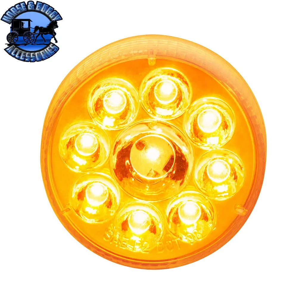 9 Led 2-1/2" Round Pure Reflector Light (Clearance/Marker) (Choose Led Color) (Choose Lens Color) 1
