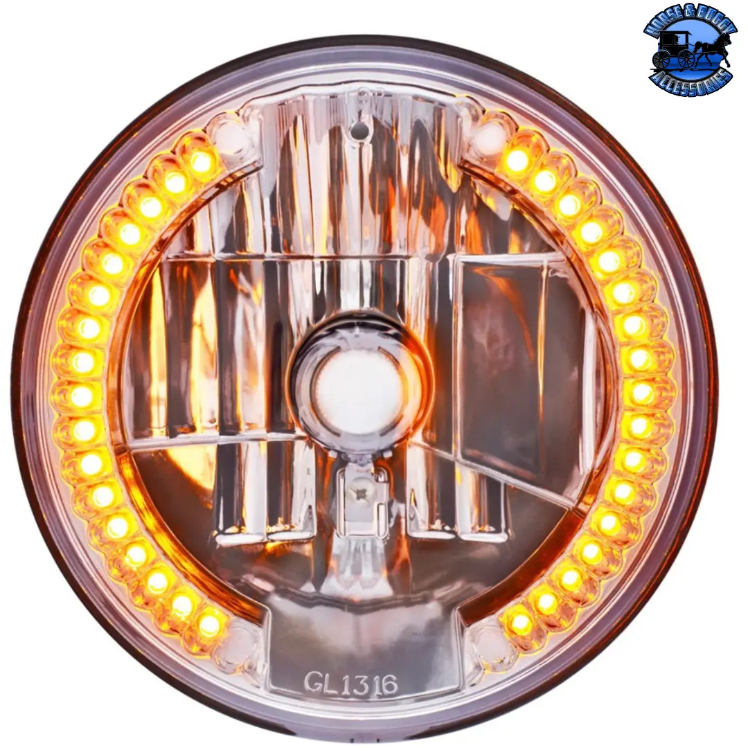 Ultralit - 7" Crystal Headlight With 34 Led Position Light (Choose Color) 1