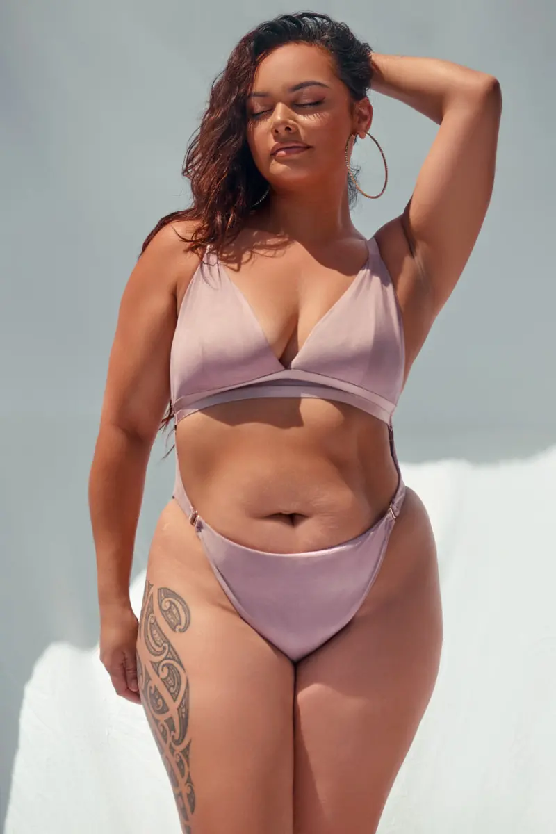 Cxix Aphrodite Bodysuit - Lilac Suede 1