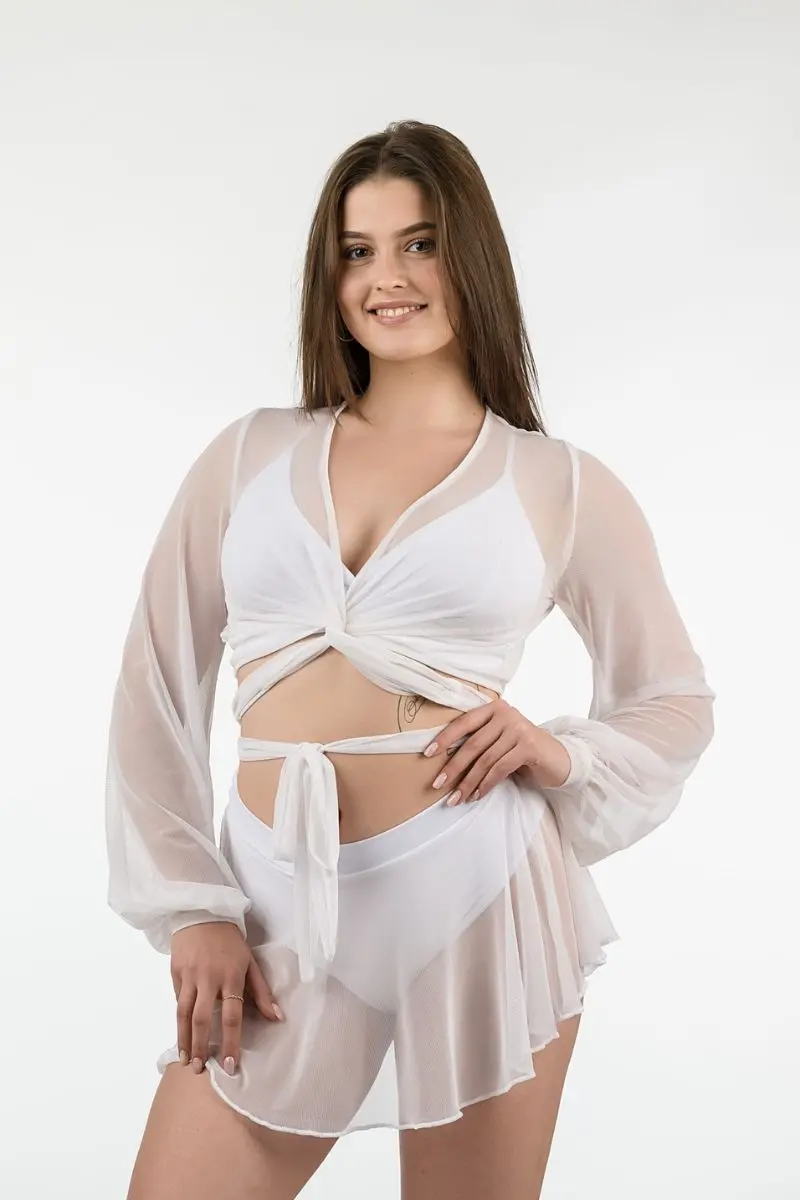 Rev Activ Mesh Wrap Blouse - White 1