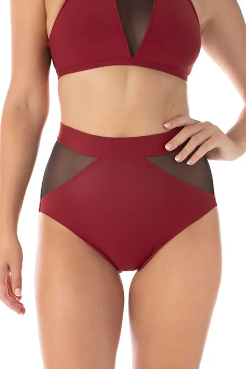 Dragonfly Monica Mesh Shorts - Burgundy 1