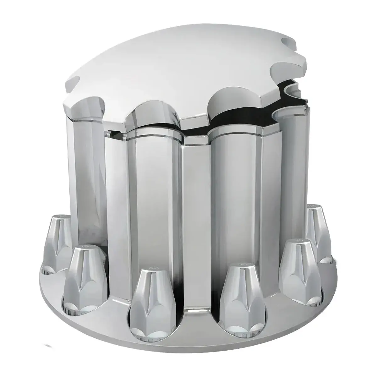 Chrome Hub Cover Axle Kit 33Mm Locking Nuts W/Tool W/Cooling Vents  #40190 1