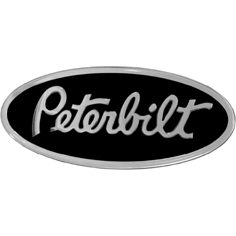 Ck-Eempo-6090 Peterbilt Emblem Engraved Oval - Black/Chrome 190 1
