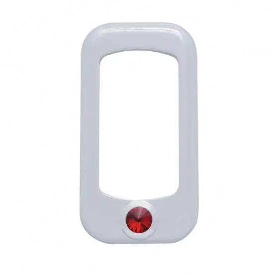 Rocker Switch Trim For Peterbilt/ Kenworth With Red Crystal (Card Of 3) #41146 1