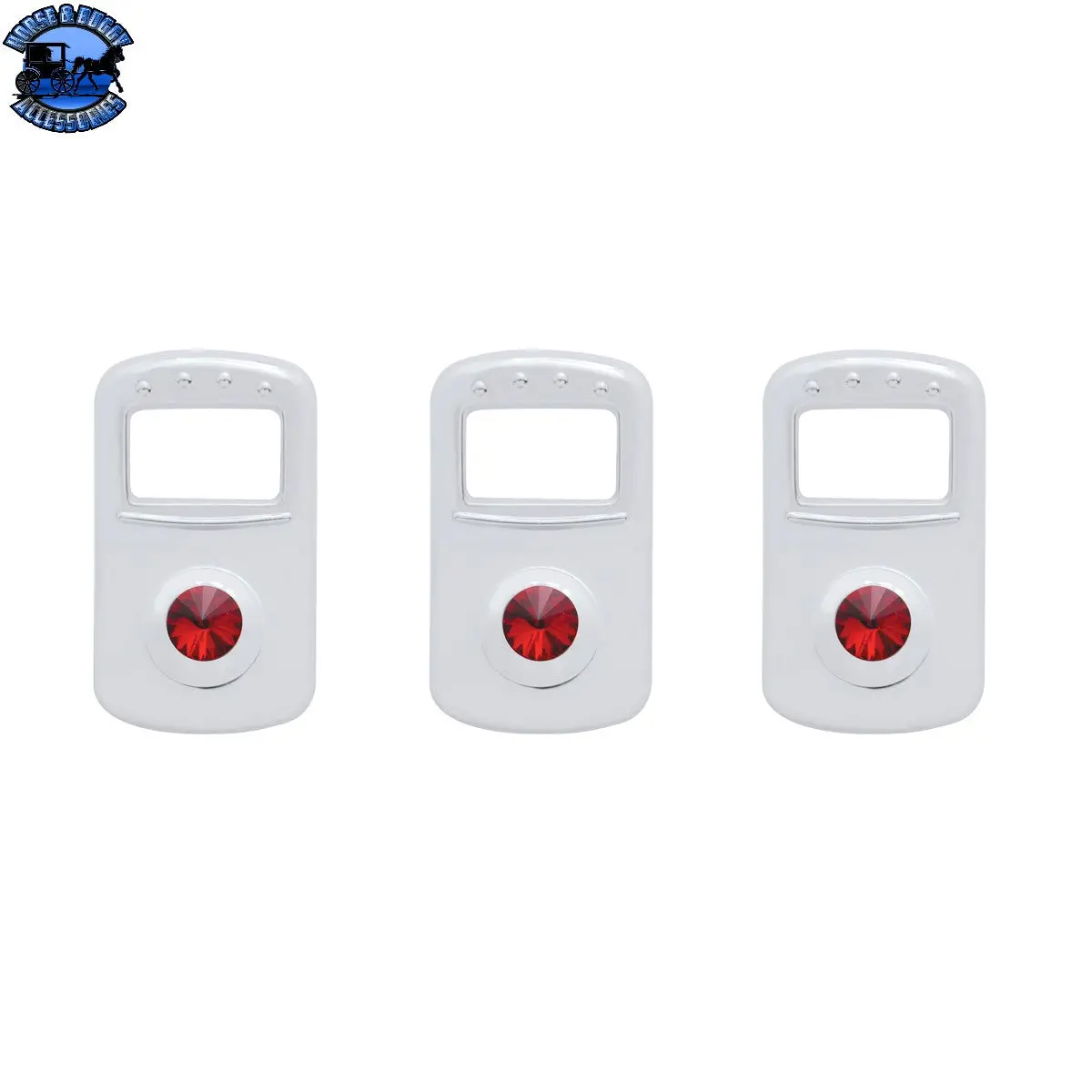 Up-41707 Rocker Switch Cover For Kenworth/Peterbilt - Red Crystal (Card Of 3) 1