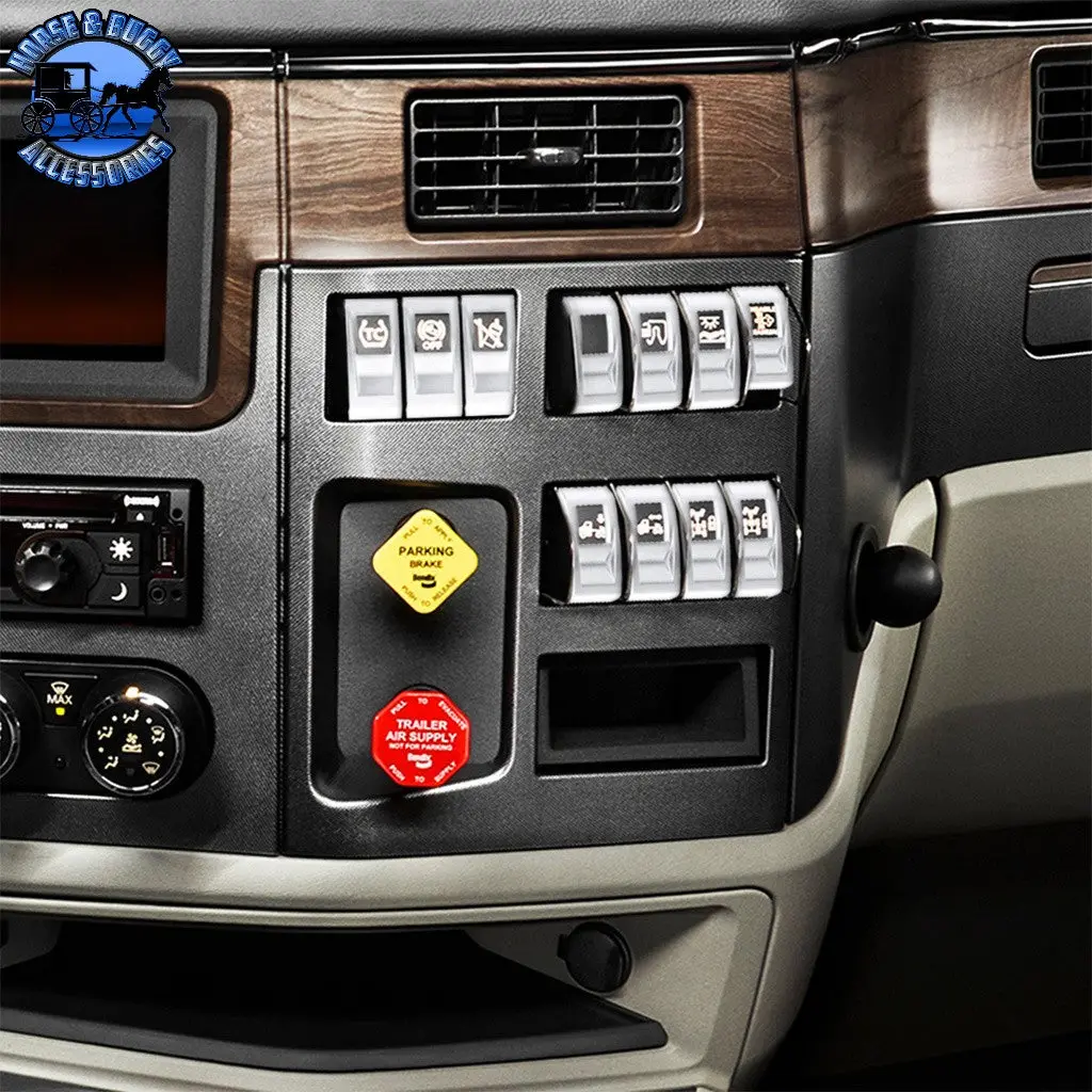 #41788 Chrome Plastic Rocker Switch Cover For 2022-2025 Peterbilt 579 (Pair) 2