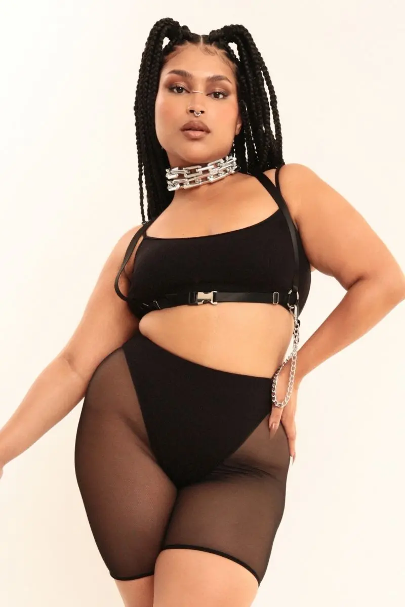 Rolling Ki High Waisted Hot Pants - Ribbed Black 1