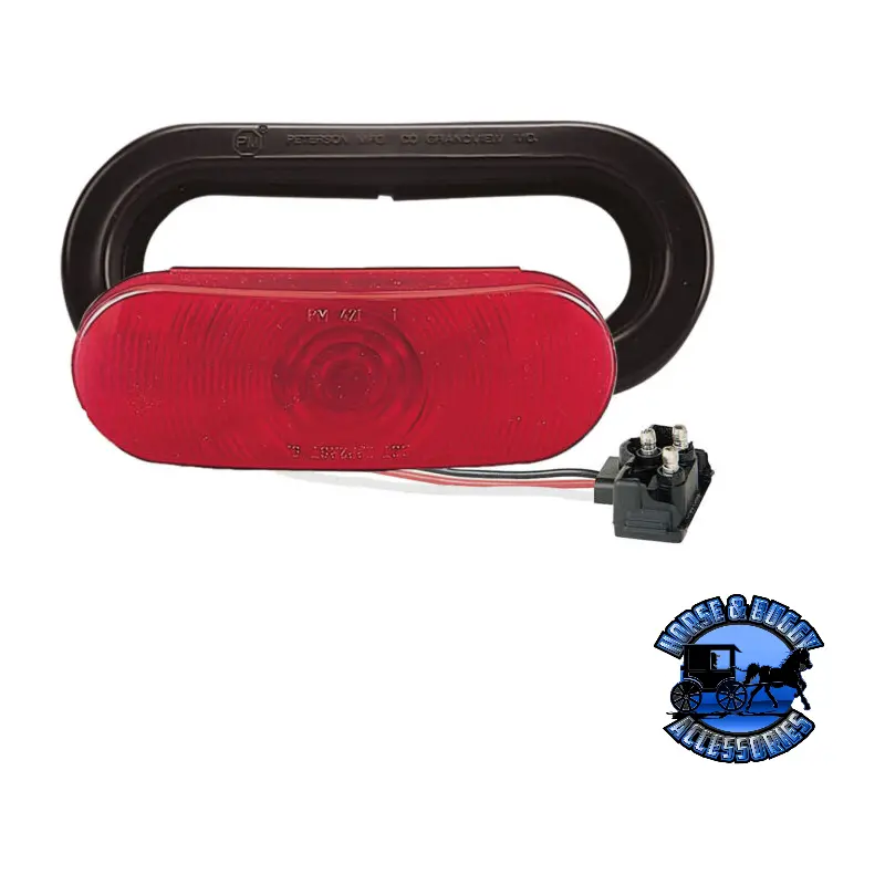 421Kr 6.5"X2.25" Red Incandescent Stop/Turn/Tail, Oval, Kit 1