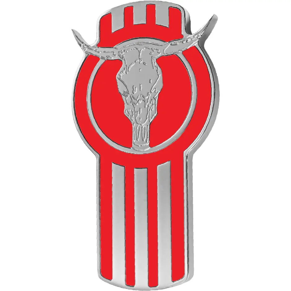 Kenworth Emblem Engraved Bull Red/Chrome 440 1