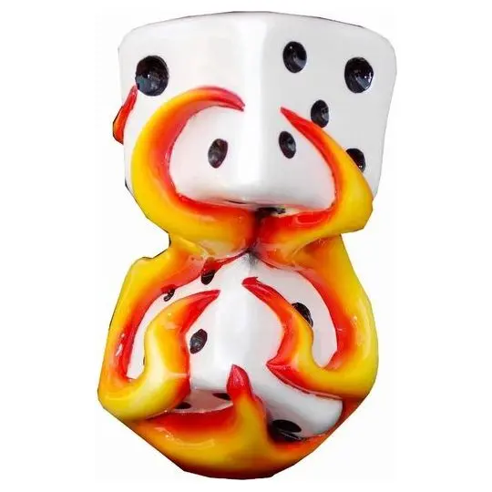 Orange Flaming Dice Shift Knob #Vc-Flmdice-Org (1/2"-13 Female Threads) 1