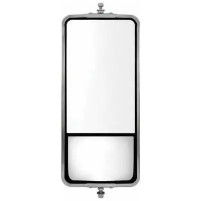 7" X 16" West Coast Mirror With Convex Lower Mirror & Stainless Housing - Heated 1