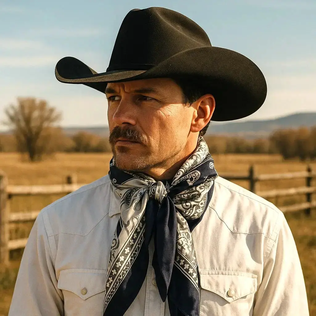 Two Tone Navy Paisley Wild Rag | Rodeo Wildrags At Bourbon Cowgirl 1