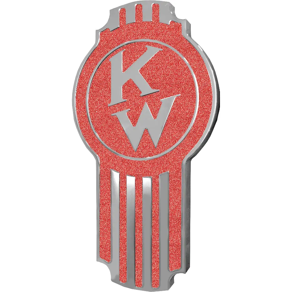Kenworth Emblem Engraved Old Style Red Metallic 481 1