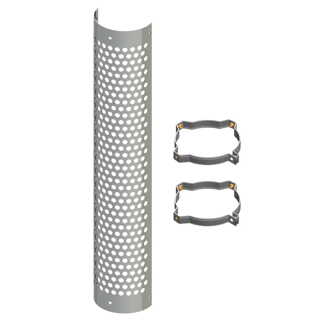 Hsk07-048-5103 7" Circle Perforated Heat Shield - Chrome 1