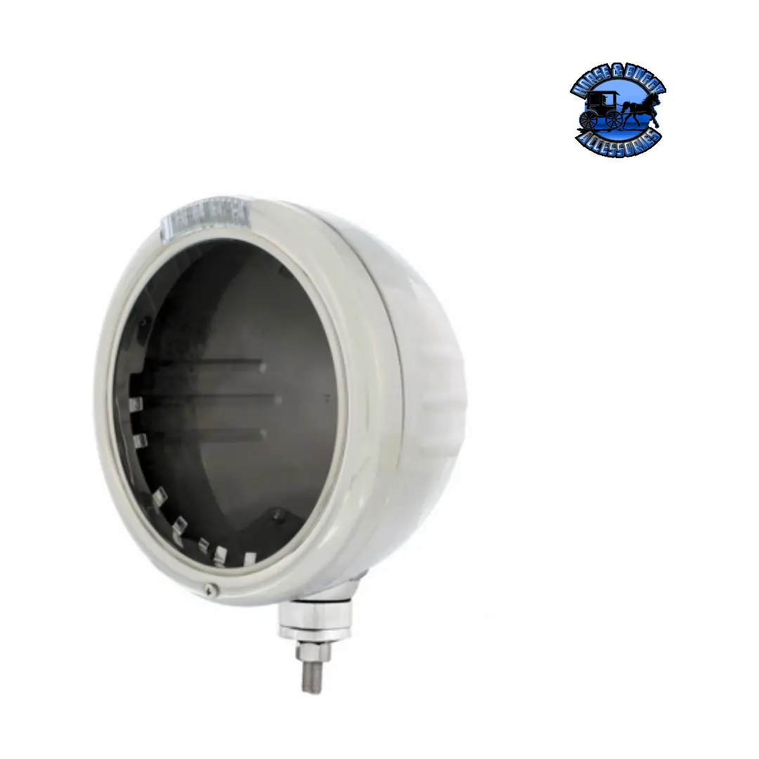 Stainless Steel Classic Stripe Headlight No Bulb With Led Signal (Choose Color) 2