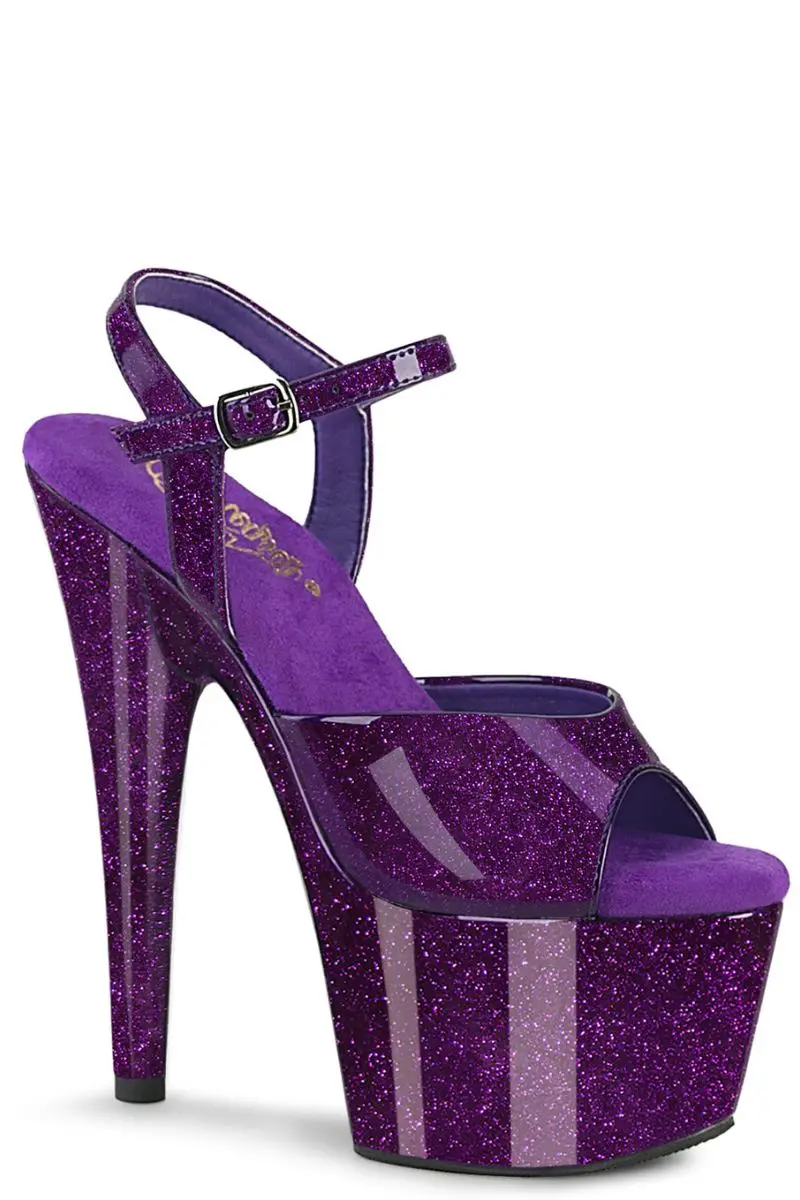 Pleaser Usa Adore-709Gp 7Inch Stilettos - Purple Glitter 1