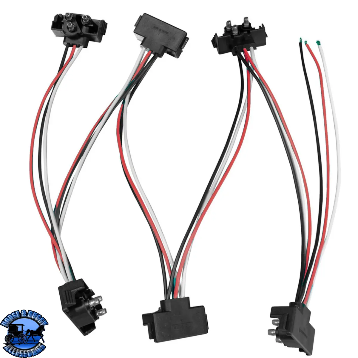 6 Count 3-Prong Male Right Angle Bullet Plugs Wire Harness Roll - 7-1/2" Lead Between Plugs #34243-6 1